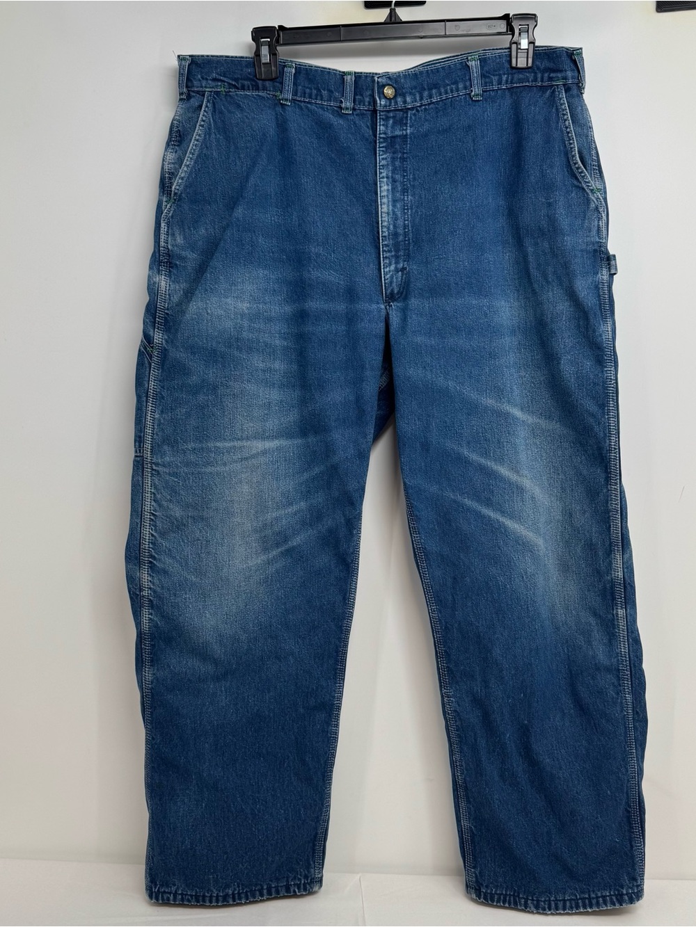 Vintage OshKosh Carpenter Jeans Sanforized Talon USA 42 X 30.5 Flannel Lined